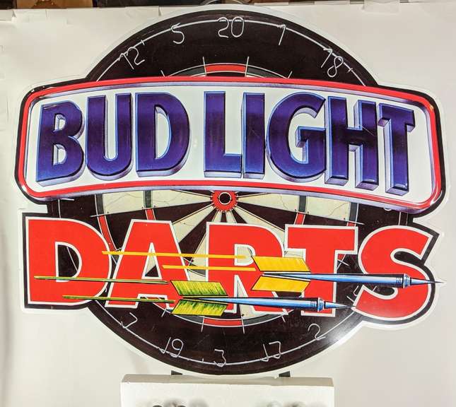 Large Metal Bud Light Light Darts Sign Bid On Estates Auction Services