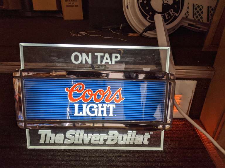 Etched Acrylic Coors Light On Tap Lit Sign Bid On Estates Auction