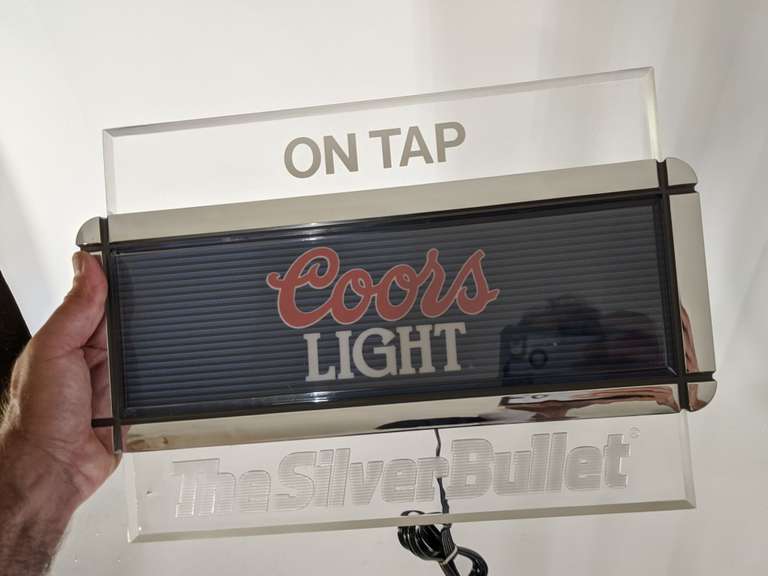 Etched Acrylic Coors Light On Tap Lit Sign Bid On Estates Auction