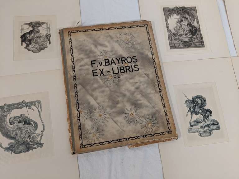 Portfolio of Bookplate Prints. F.v. Bayros ExLibris. (erotic art