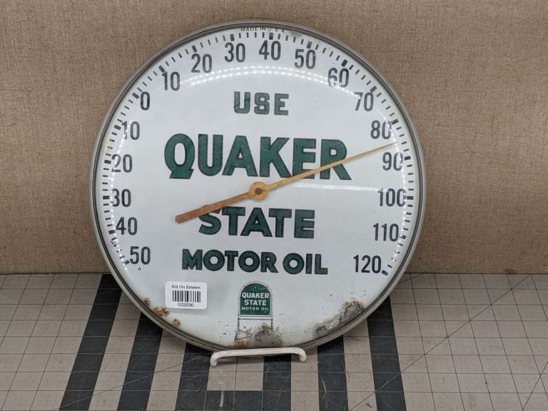 Quaker State Motor Oil Thermometer (note condition bottom of dial