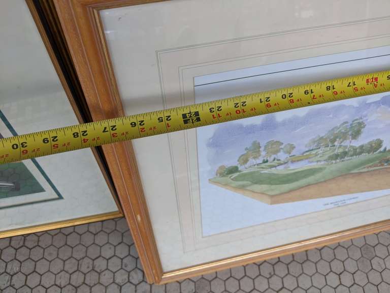 3 Large Framed Golf Prints Bid On Estates Auction Services