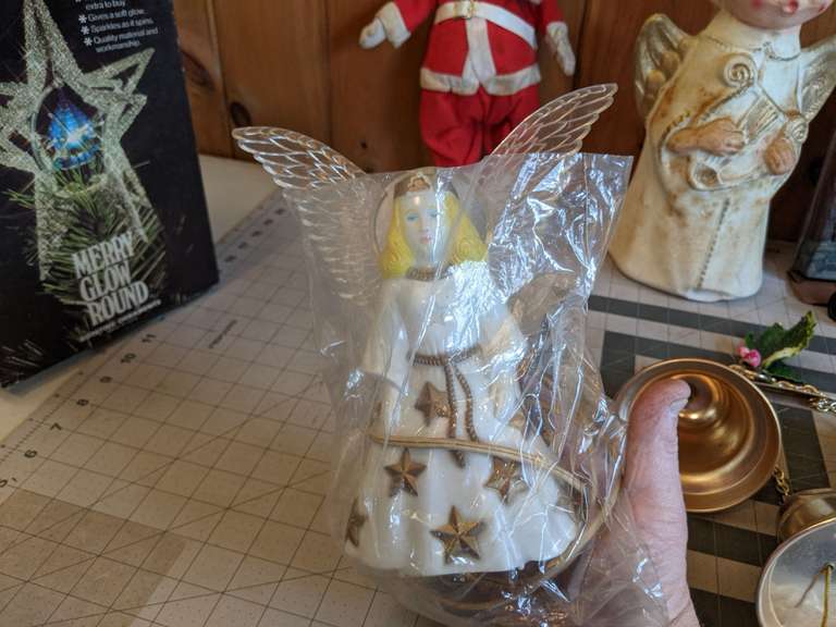 BLOW MOLD NATIVITY AND ANGEL, OTHER CHRISTMAS DECORATIONS Bid On