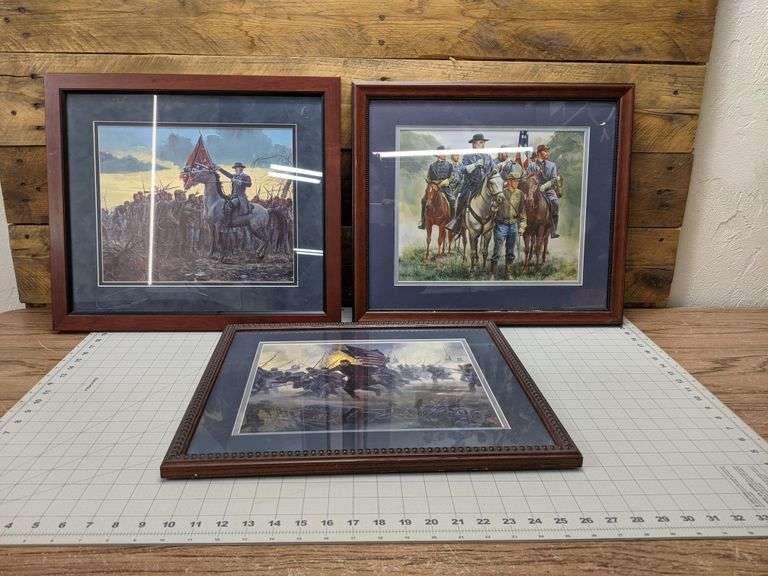 3 Framed Civil War Prints Bid On Estates Auction Services