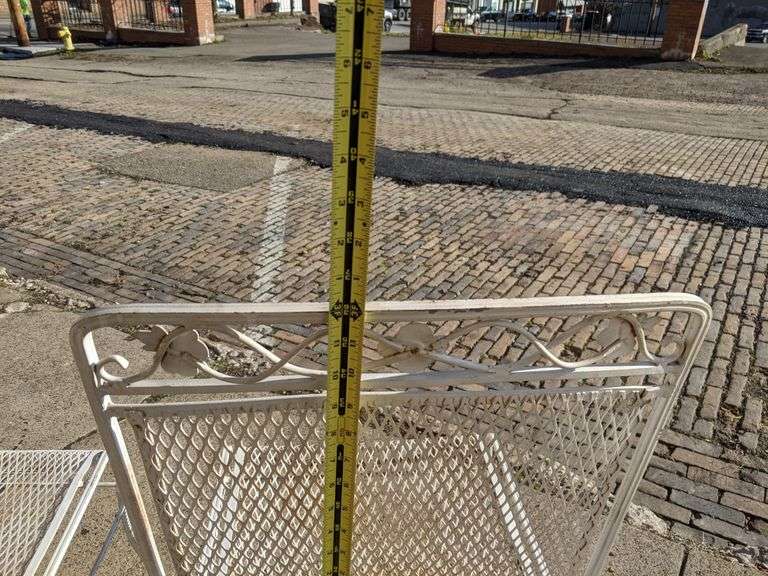 Pair of White Metal Patio Chairs Bid On Estates Auction Services