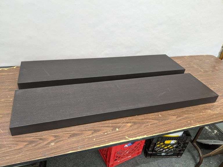 2 Black Floating Shelves from Ikea Bid On Estates Auction Services