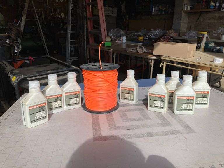 Stihl 2 Cycle Oil and Weed Wacker Line Bid On Estates Auction Services