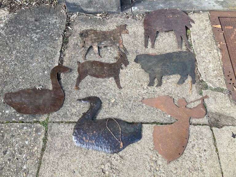 Cut Out Sheet Metal Ducks, Farm Animals, Angel