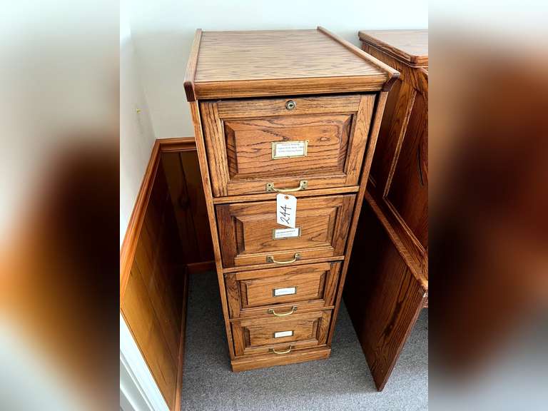 4 Drawer Wooden File Bolinger Real Estate & Auction