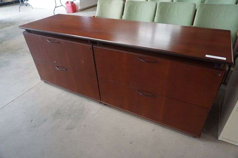 4 Drawer wooden credenza file Auctions
