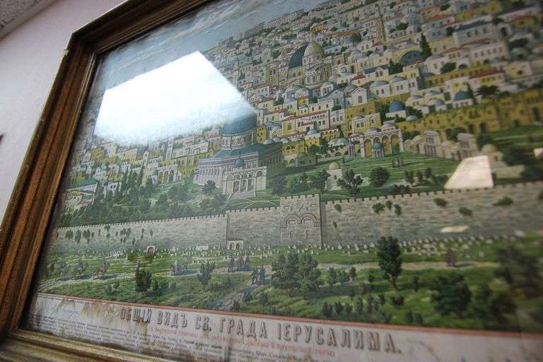 Islamic Print. Wall of Jericho. Appears to document Mosques. 30x21