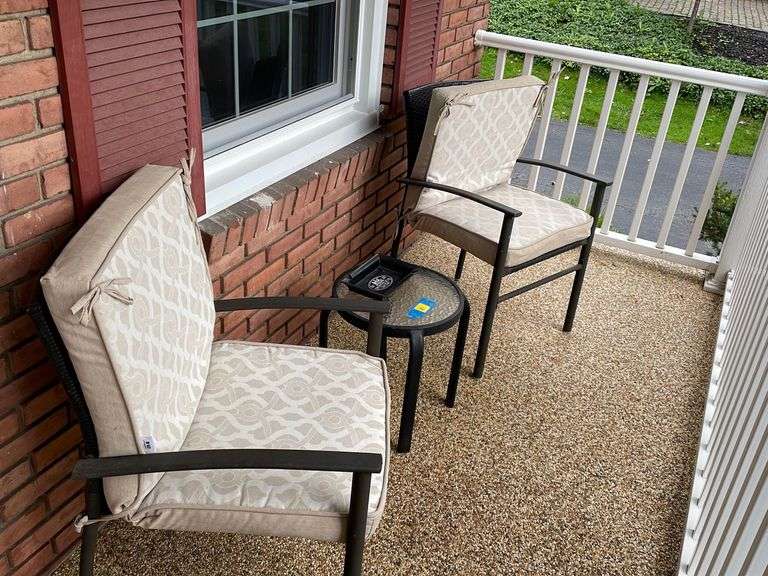 Front porch chair and table with ashtray Auctions