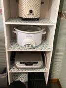 Large lot of electric kitchen appliances, crockpots miscellaneous includes shelf.