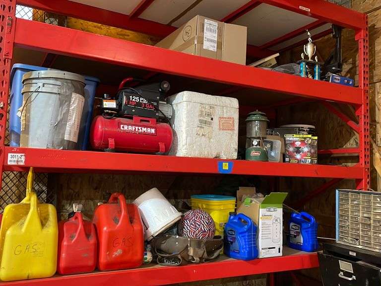 Contents of Racks with Car Ramps and Crochet Set. Racks Contain Mini ...