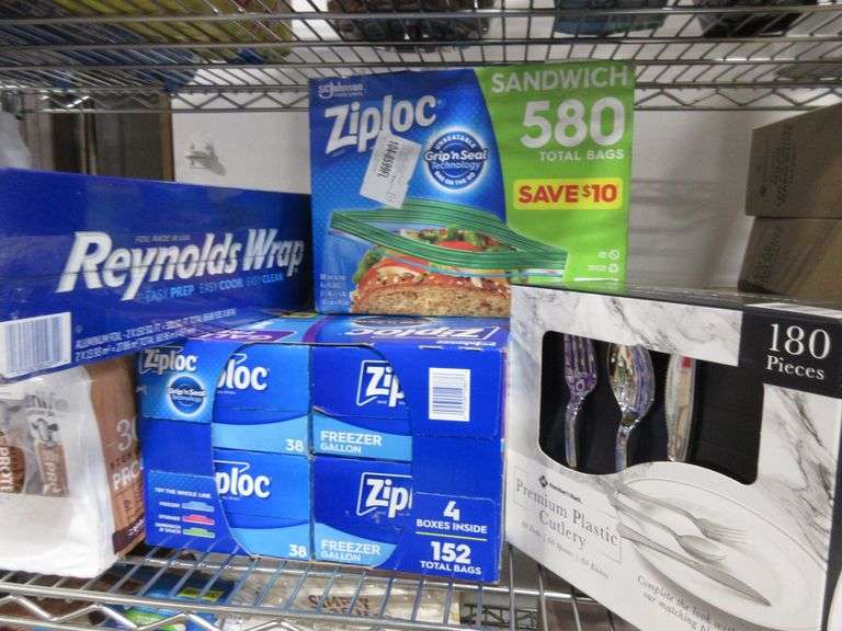 Ziploc Sandwich Bags, Freezer Bags, Reynolds Wrap, Plastic Cutlery