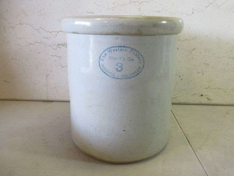 Western Pottery 3 Gallon Stoneware Crock Prime Time Auctions, Inc.