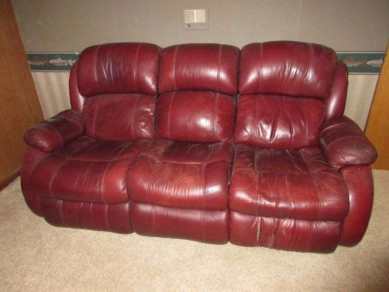 Leather Reclining Sofa Prime Time Auctions, Inc.