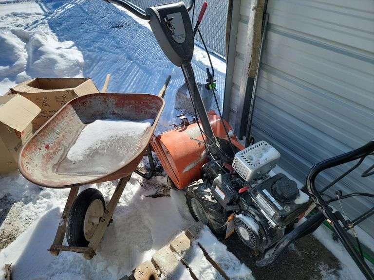 Husqvarna Rototiller, Wheelbarrow Prime Time Auctions, Inc.