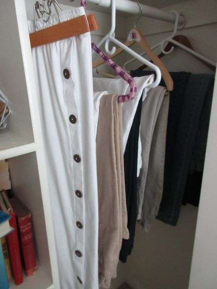 Contents of Closet: Skirts, Pants, Books, Hats, More