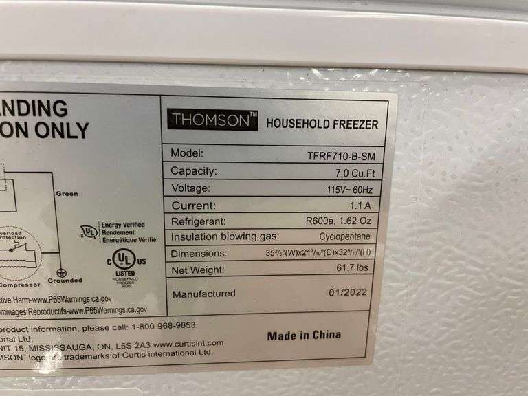 Thomson Freezer Prime Time Auctions, Inc.