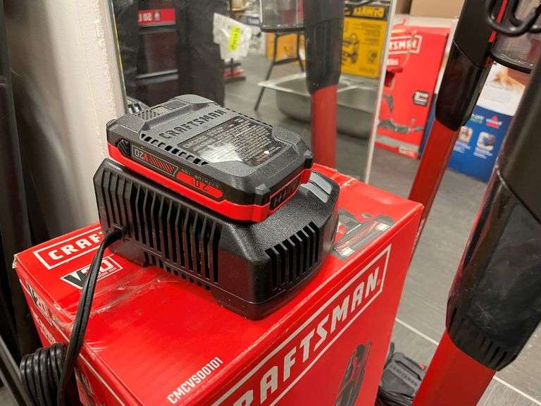 Craftsman Cordless Stick Vacuum, Battery, Charger Prime Time Auctions