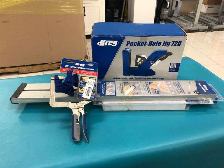 Kreg Pocket Hole Jig 720, Kreg Corner Clamp, Kreg Straight Edge Guide