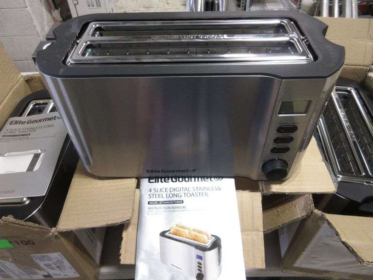 Elite Gourmet 4 Slice Stainless Steel Toaster Prime Time Auctions, Inc.