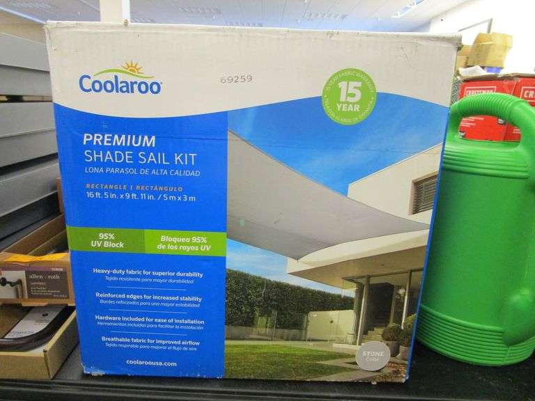 Coolaroo 16ft 5in x 9ft. 11in Premium Shade Sail Kit Prime Time