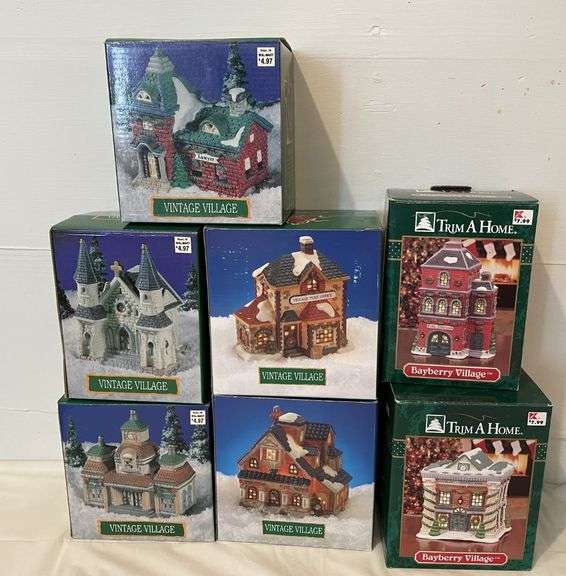 5) "Vintage Village" Christmas Houses, 2) Trim A Home Christmas Houses