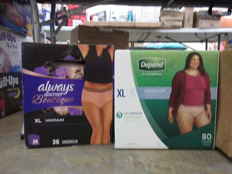 Always Discreet XL, Depends XL Prime Time Auctions, Inc.