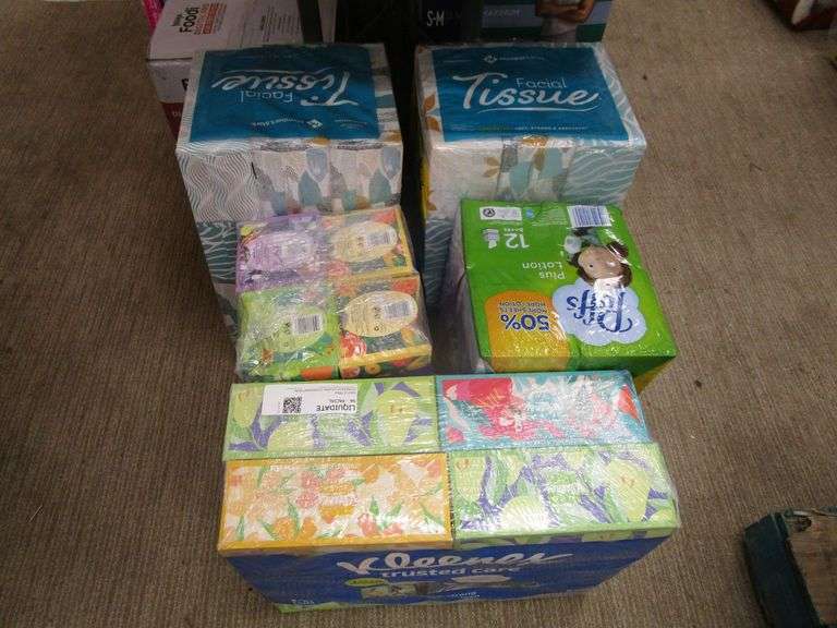 2) Member's Mark Facial Tissue, 2) Kleenex, Puffs Facial Tissue Prime