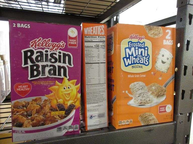 Raisin Bran, 3) Wheaties, Frosted Mini Wheats Prime Time Auctions, Inc.