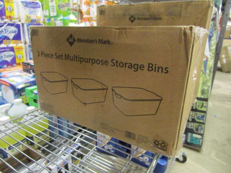 Member's Mark 3pc Set Storage Bins Prime Time Auctions, Inc.