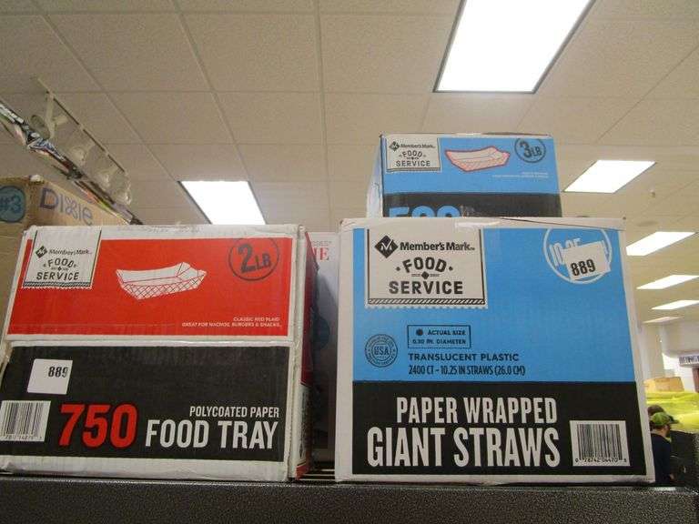 Member's Mark Food Tray 2lb, Member's Mark Paper Wrapped Giant Straws, Member's Mark Food Trays