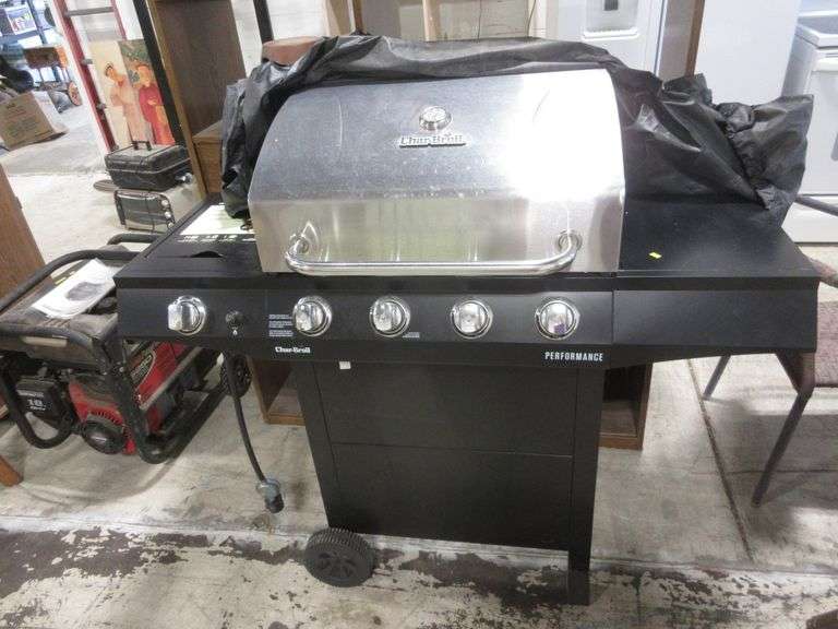 CharBroil 4Burner BBQ Grill with Cover Prime Time Auctions, Inc.