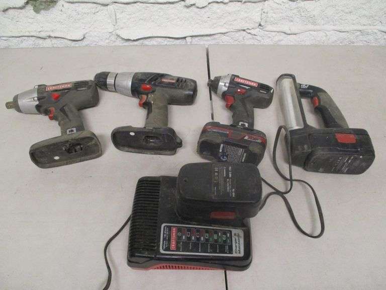 3) Craftsman Drills, Light, Battery Charger Prime Time Auctions, Inc.