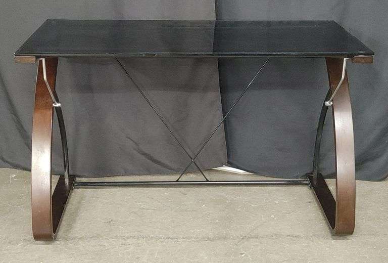 Glass Top Desk Colorado Premier Realty & Auction Services