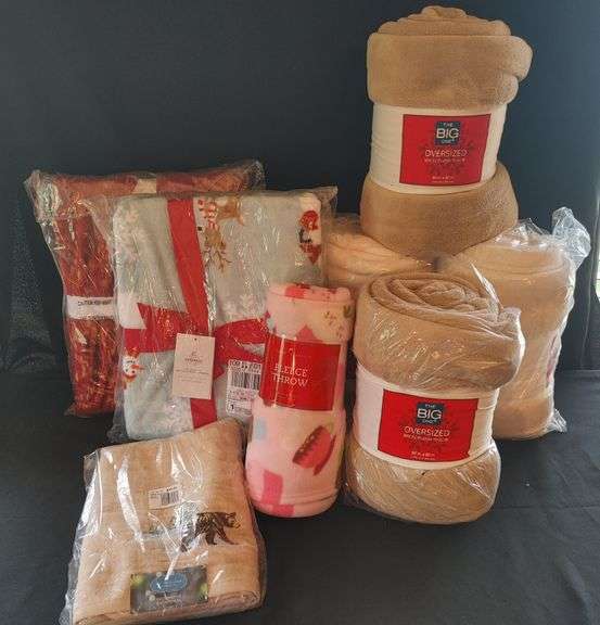 Blankets, Towel and Wooden Hamper Colorado Premier Realty & Auction