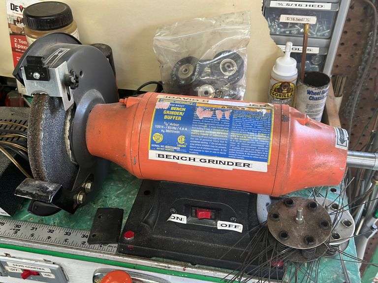 Central Machinery, Bench, Grinder, Contents of Work Table Colorado