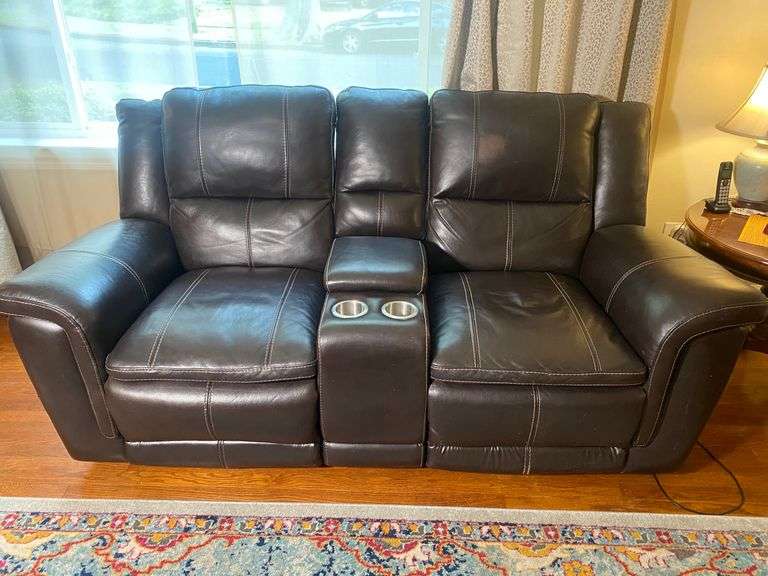 Electric Leather Reclining Loveseat. 78” Long Coastal Downsizing LLC