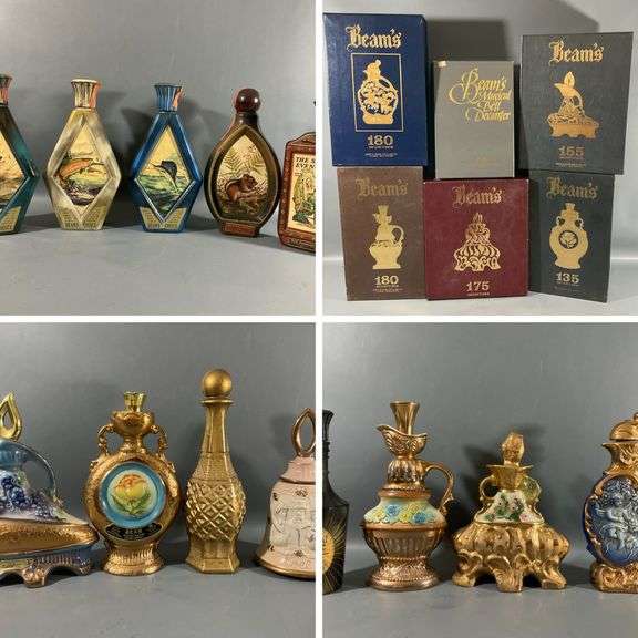 Assorted Lot Of Decorative Jim Beam Decanters, (13), Includes 6 Boxes