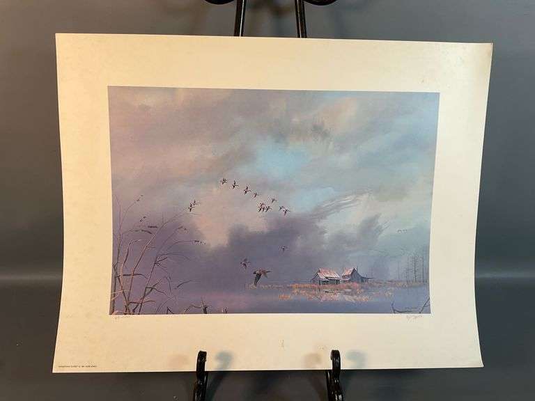 1981 Herb Jones Signed Print “Chesapeake Sunset” Measures 22” x 17