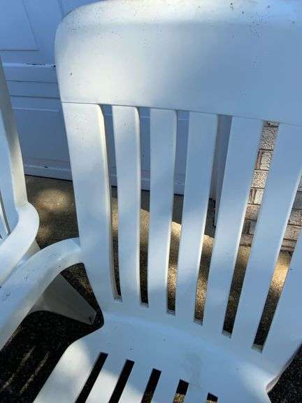 Outdoor Resin Stacking Chairs (4)