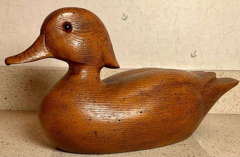 Carved Wooden Duck Decor Coastal Downsizing LLC