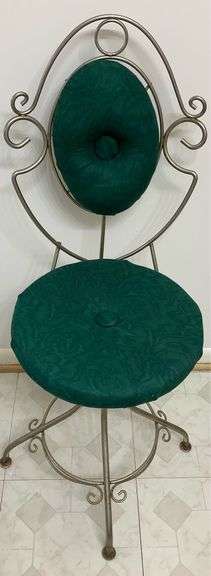 MCM Metal Powder Room Chair, Measures 13” x 35.5”