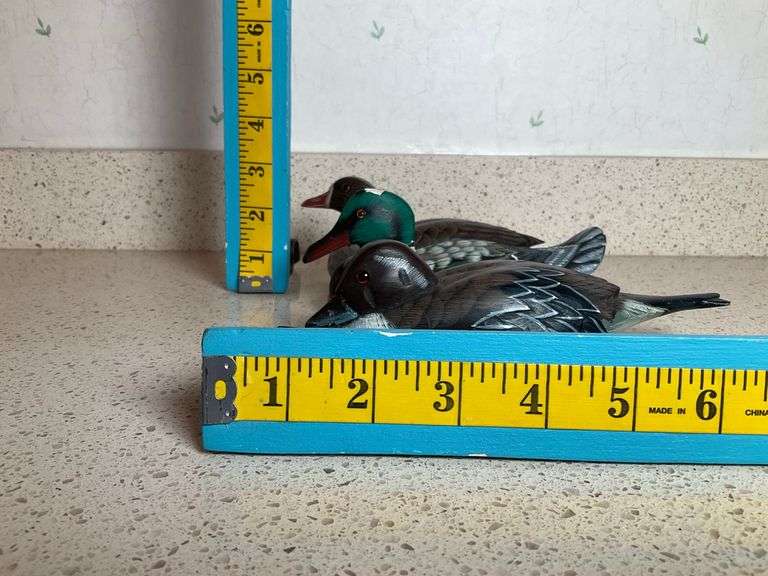 (3) Carved Wooden Duck Decoy Coastal Downsizing LLC