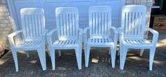 Outdoor Resin Stacking Chairs (4)