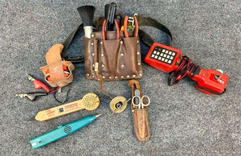 Vintage Telephone Lineman Tool Belt and Accessories, Untested Coastal