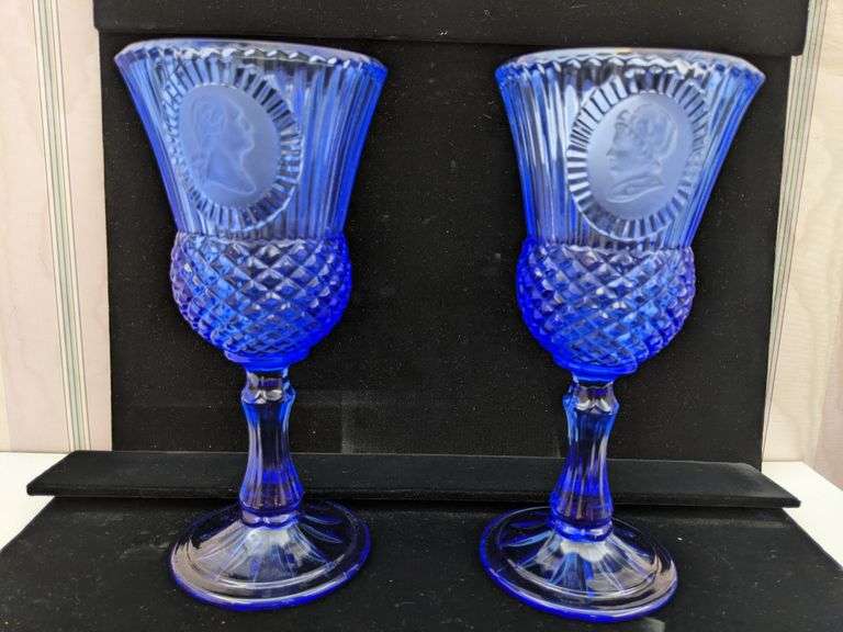 VINTAGE FOSTORIA AVON COBALT BLUE GLASS Currie Auction Service