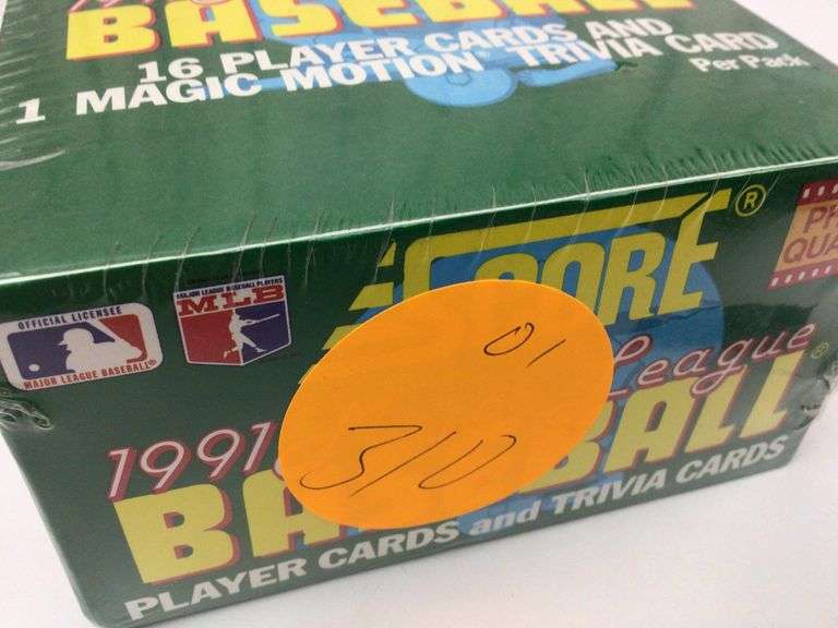 1991 SCORE BASEBALL BOX WITH 36 UNOPENED PACKS Currie Auction Service